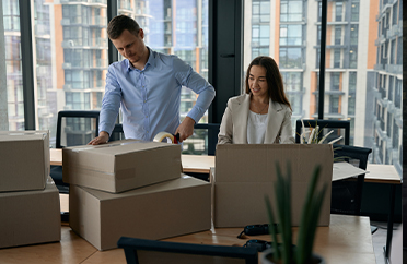 Customers preparing for a commercial move with Safe Van Lines.